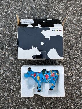 Multicolored Cow Figurine Ornament